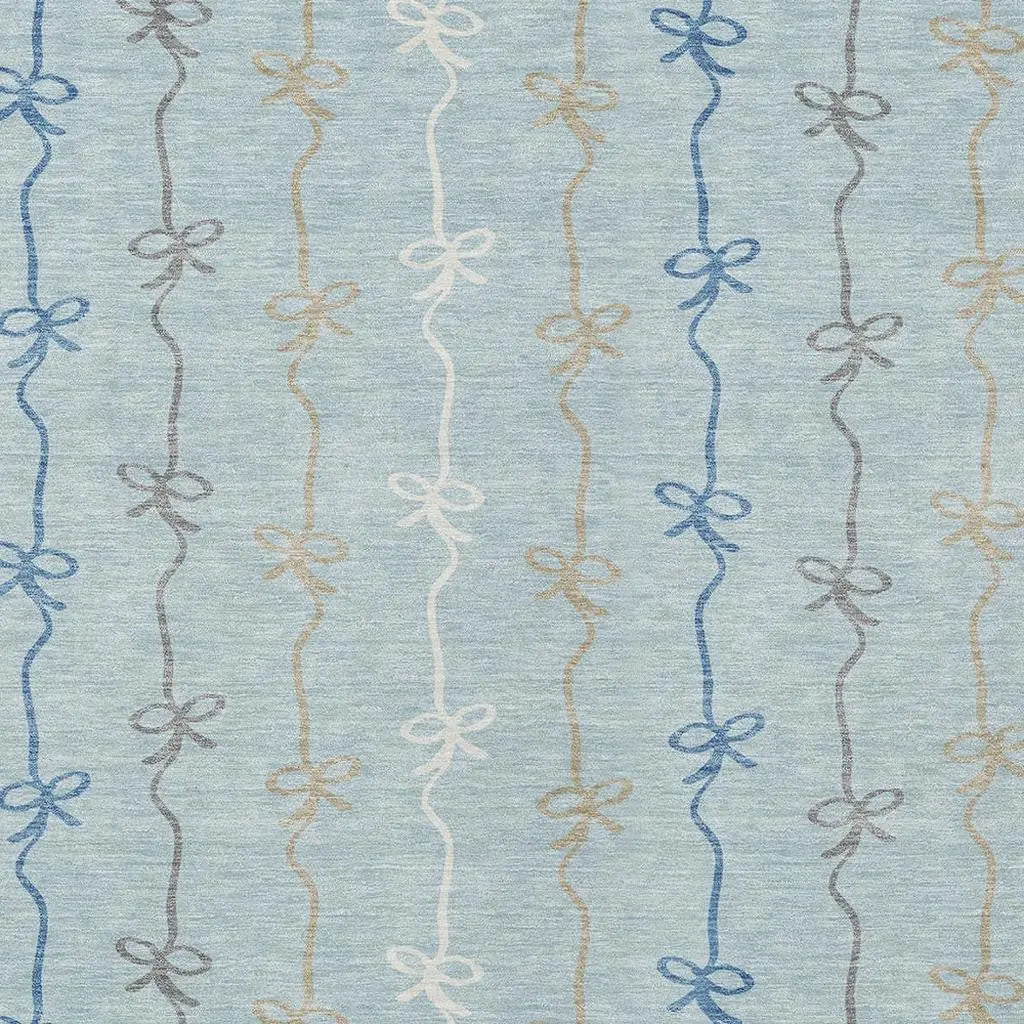 9' X 12' Sky Blue And Denim Blue Southwestern Washable Indoor Outdoor Area Rug Homeroots Outdoor
