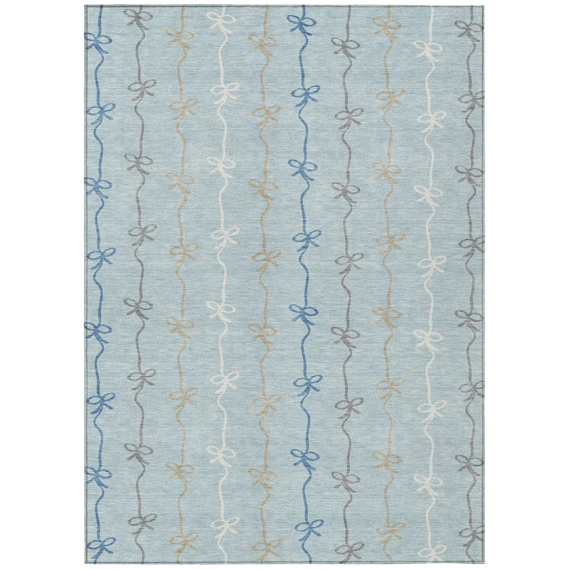 9' X 12' Sky Blue And Denim Blue Southwestern Washable Indoor Outdoor Area Rug Homeroots Outdoor