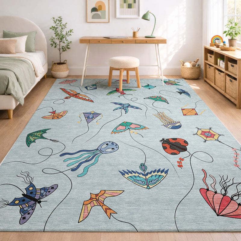 9' X 12' Sky Blue And Gold Geometric Washable Indoor Outdoor Area Rug Homeroots Outdoor