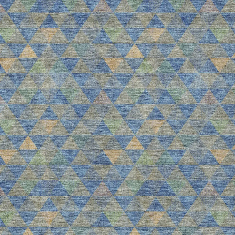 9' X 12' Sky Blue And Gray Geometric Washable Indoor Outdoor Area Rug Homeroots Outdoor