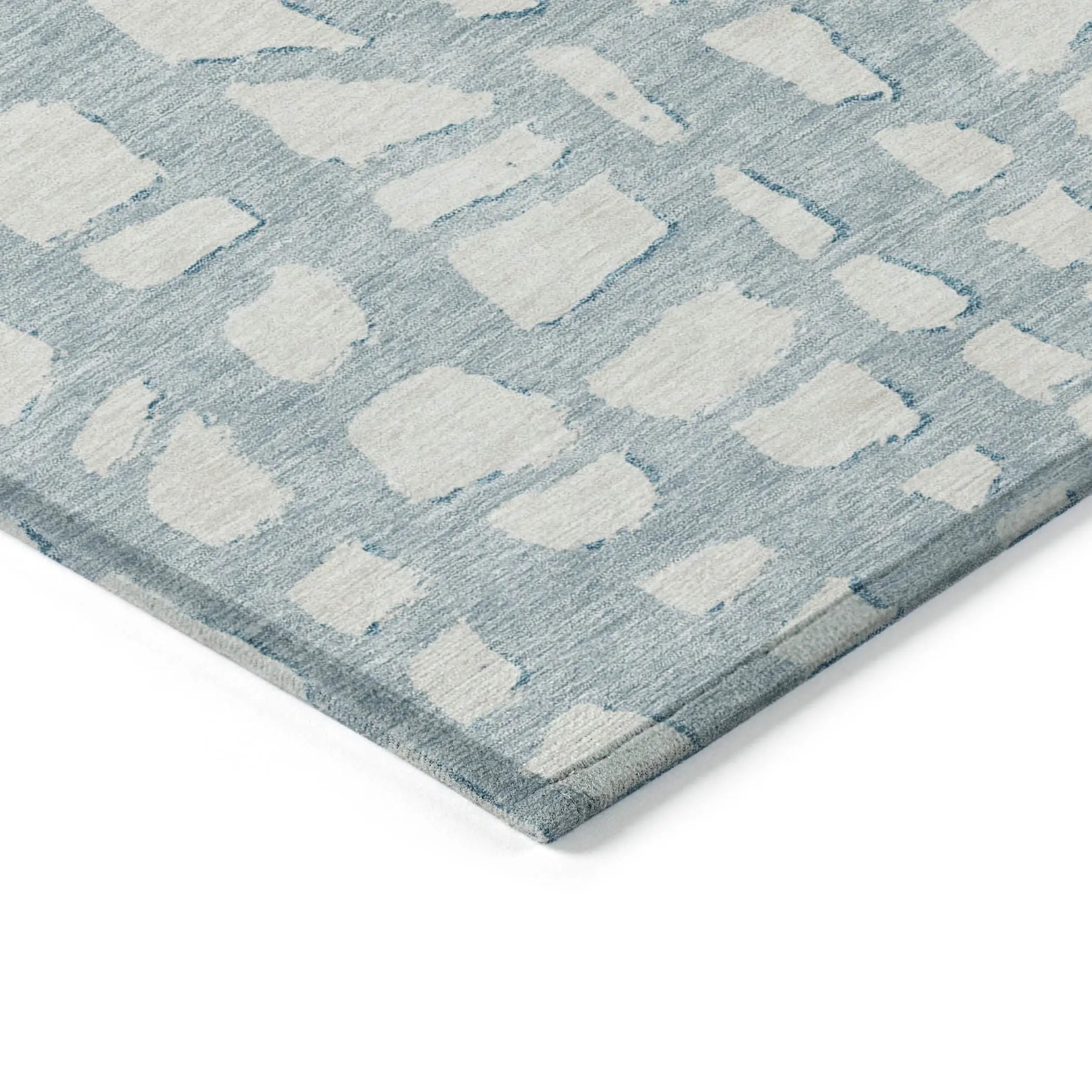 9' X 12' Sky Blue And Ivory Abstract Washable Indoor Outdoor Area Rug Homeroots Outdoor