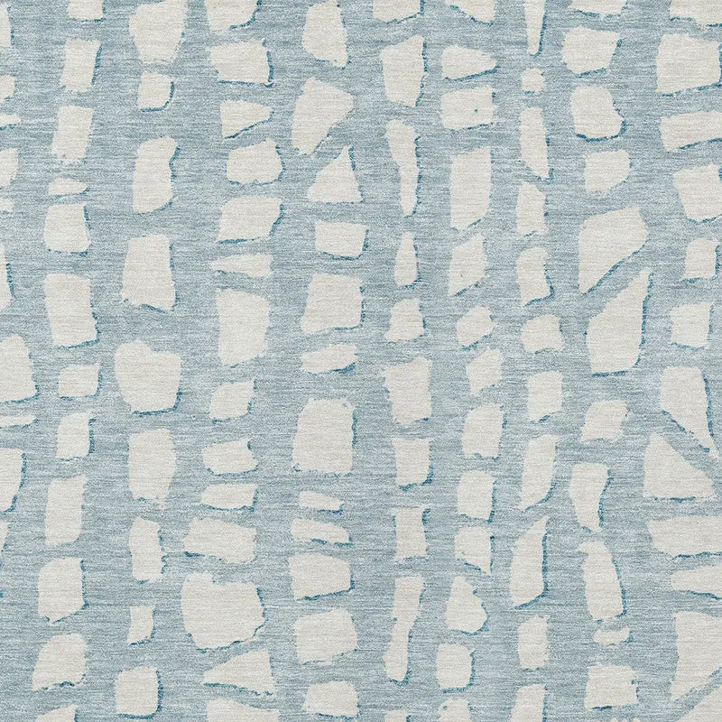 9' X 12' Sky Blue And Ivory Abstract Washable Indoor Outdoor Area Rug Homeroots Outdoor