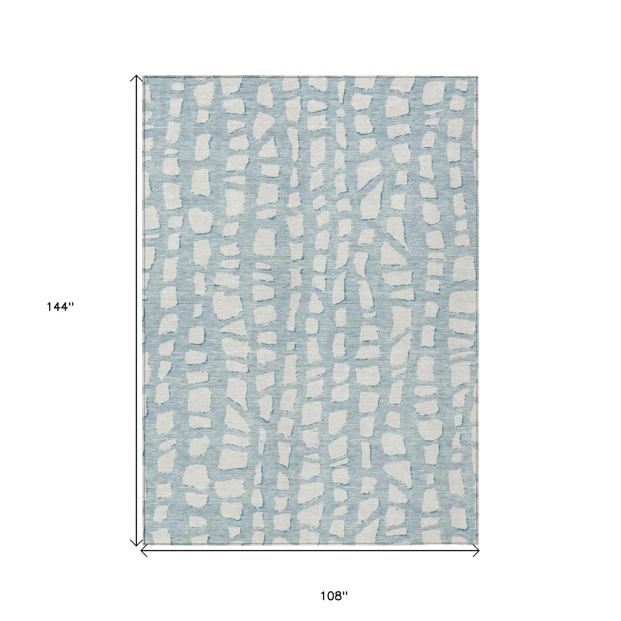 9' X 12' Sky Blue And Ivory Abstract Washable Indoor Outdoor Area Rug Homeroots Outdoor