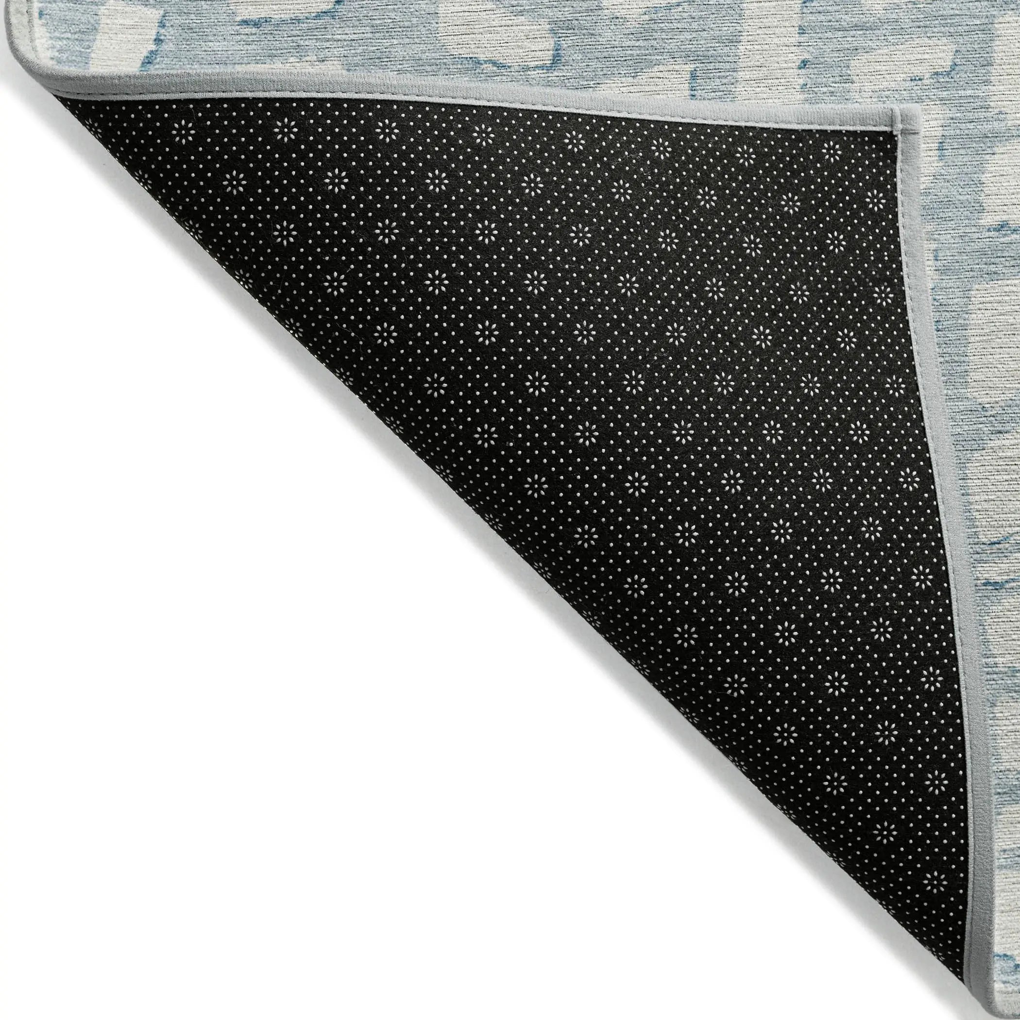 9' X 12' Sky Blue And Ivory Abstract Washable Indoor Outdoor Area Rug Homeroots Outdoor