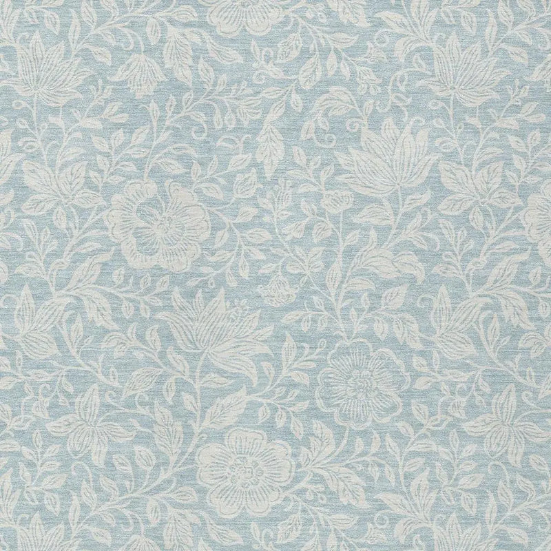 9' X 12' Sky Blue And Ivory Floral Washable Indoor Outdoor Area Rug Homeroots Outdoor
