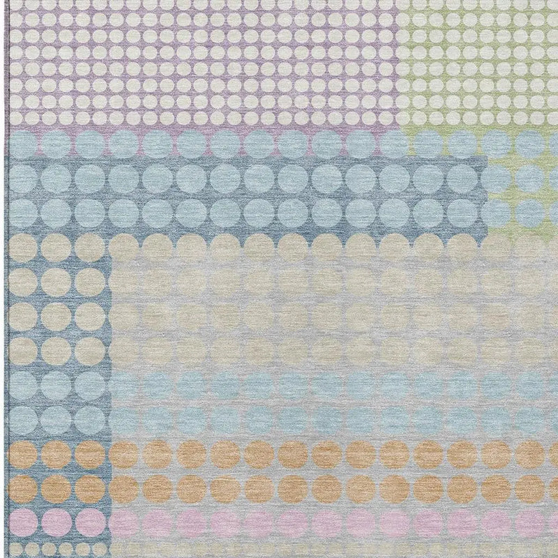 9' X 12' Sky Blue And Lavender Geometric Washable Indoor Outdoor Area Rug Homeroots Outdoor