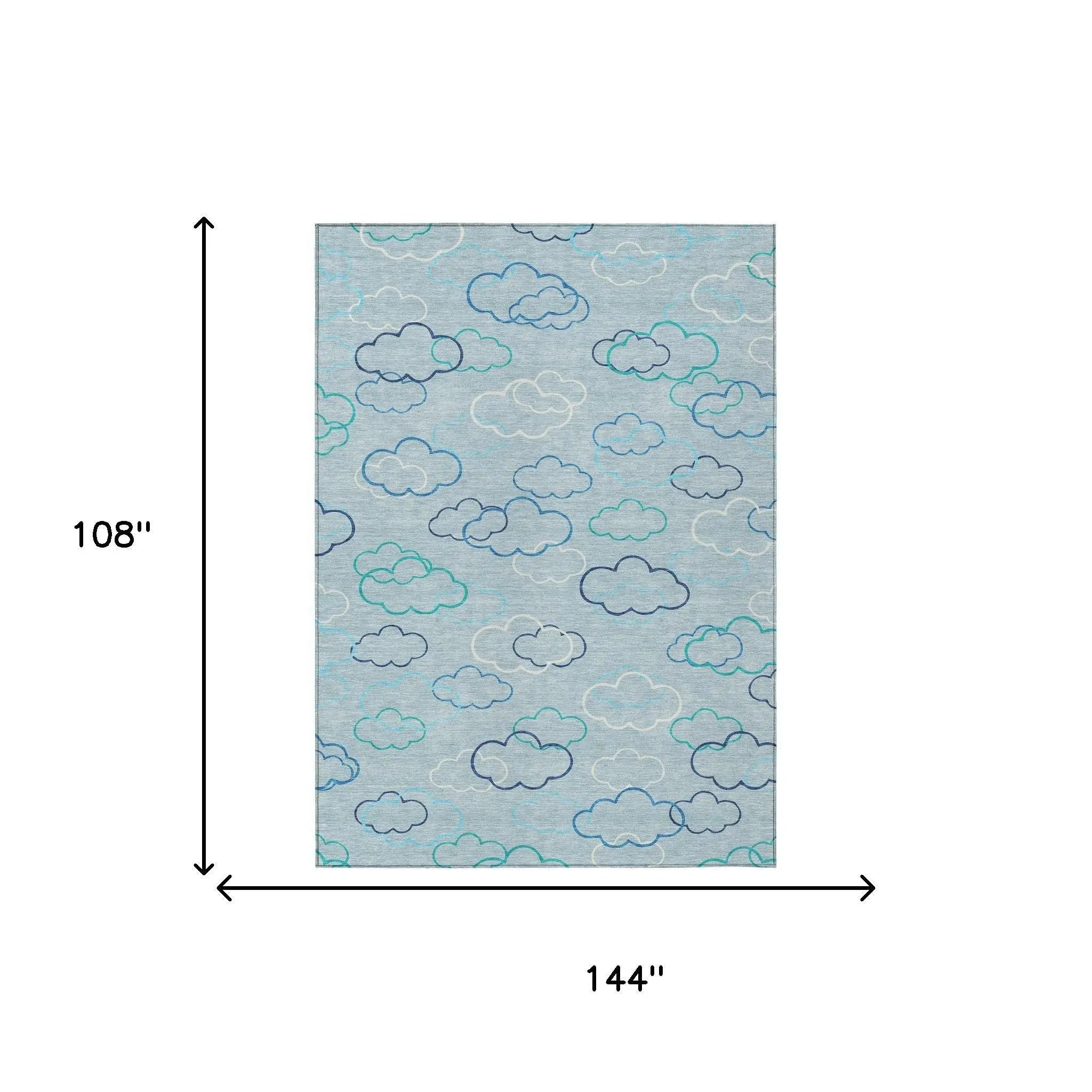 9' X 12' Sky Blue And Navy Blue Abstract Washable Indoor Outdoor Area Rug Homeroots Outdoor