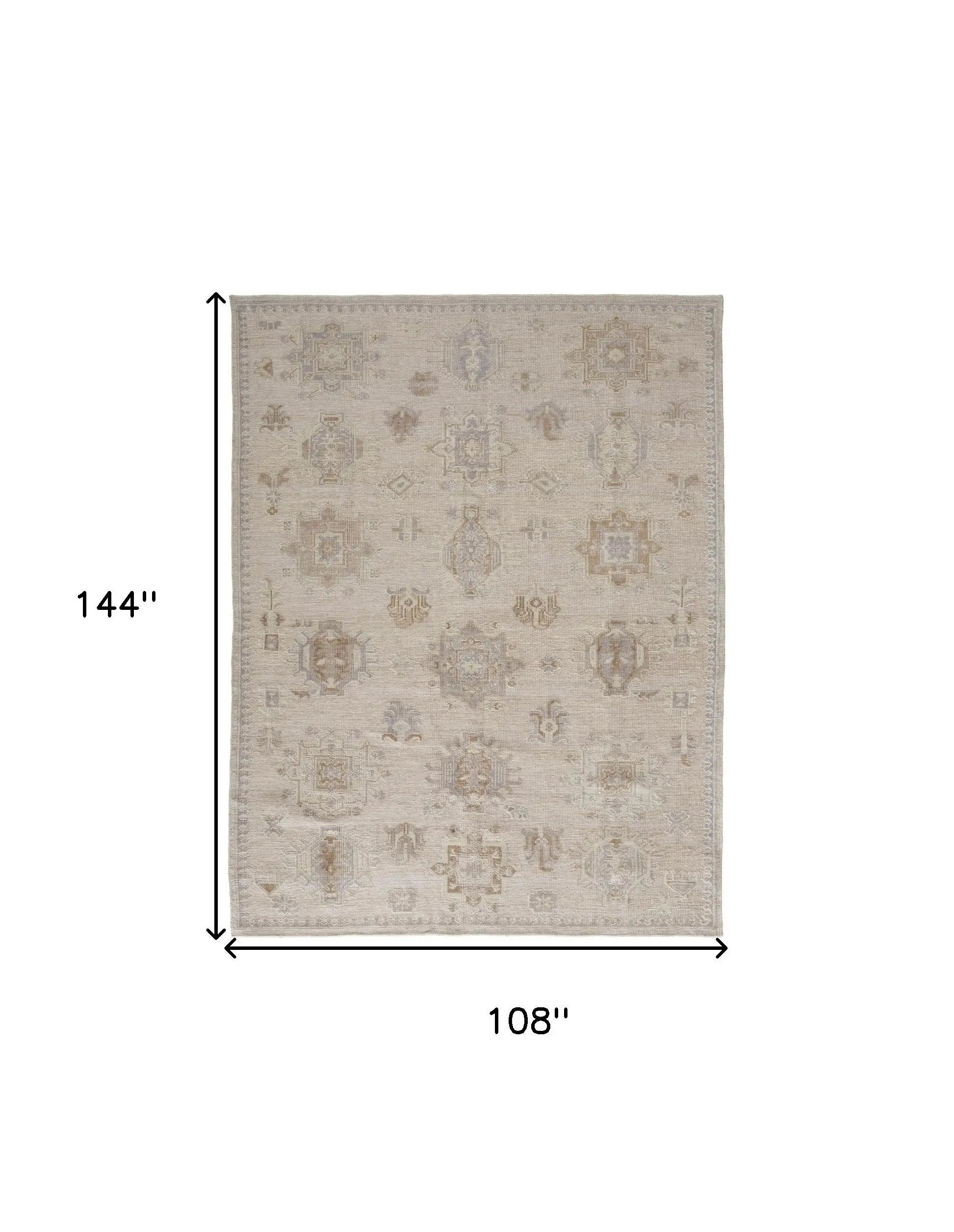 9' X 12' Tan And Brown Floral Hand Knotted Stain Resistant Area Rug Homeroots Outdoor