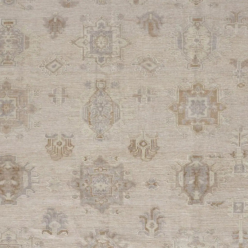 9' X 12' Tan And Brown Floral Hand Knotted Stain Resistant Area Rug Homeroots Outdoor