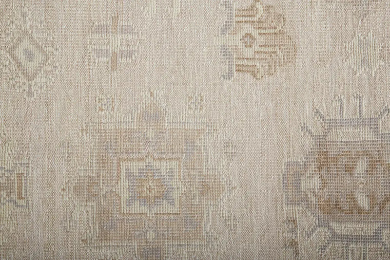 9' X 12' Tan And Brown Floral Hand Knotted Stain Resistant Area Rug Homeroots Outdoor