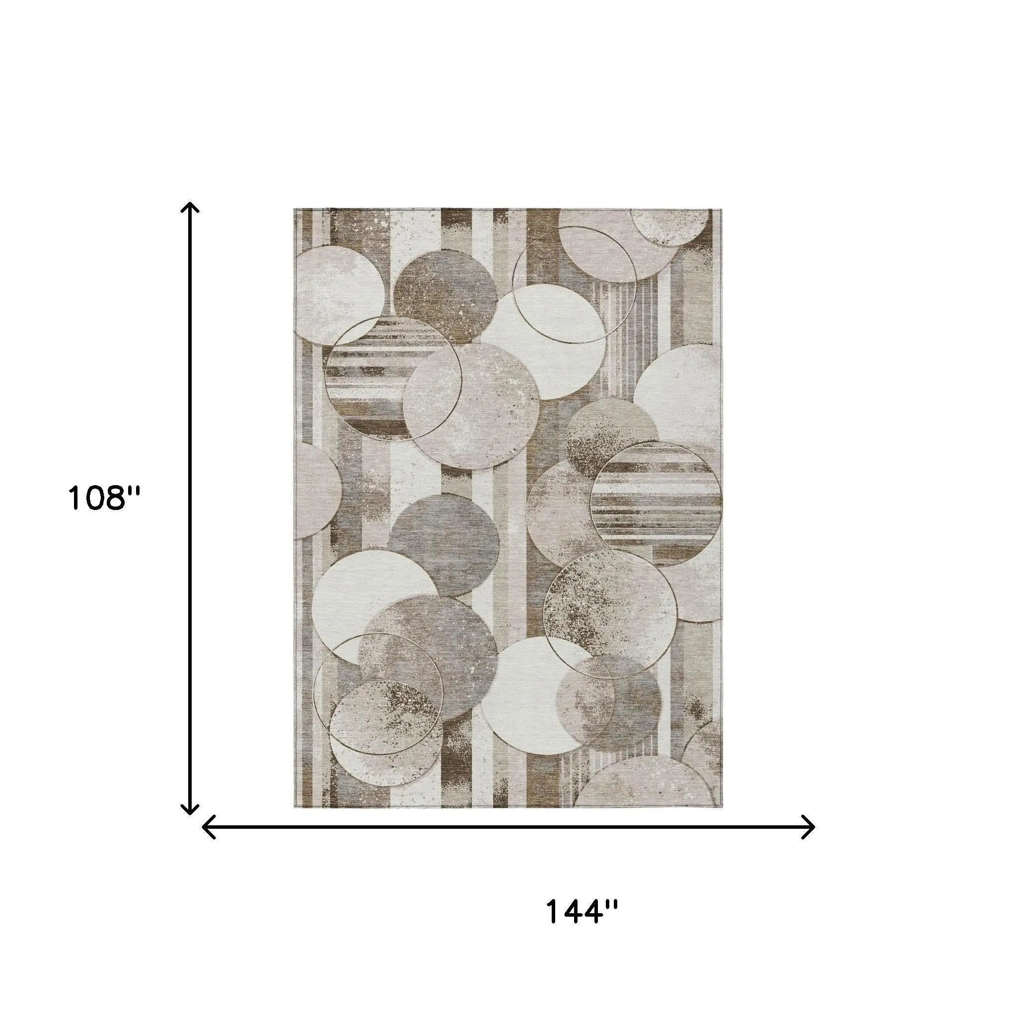 9' X 12' Tan And Brown Geometric Washable Indoor Outdoor Area Rug Homeroots Outdoor