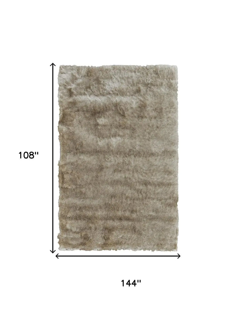 9' X 12' Tan And Taupe Shag Hand Tufted Area Rug Homeroots Home Decor
