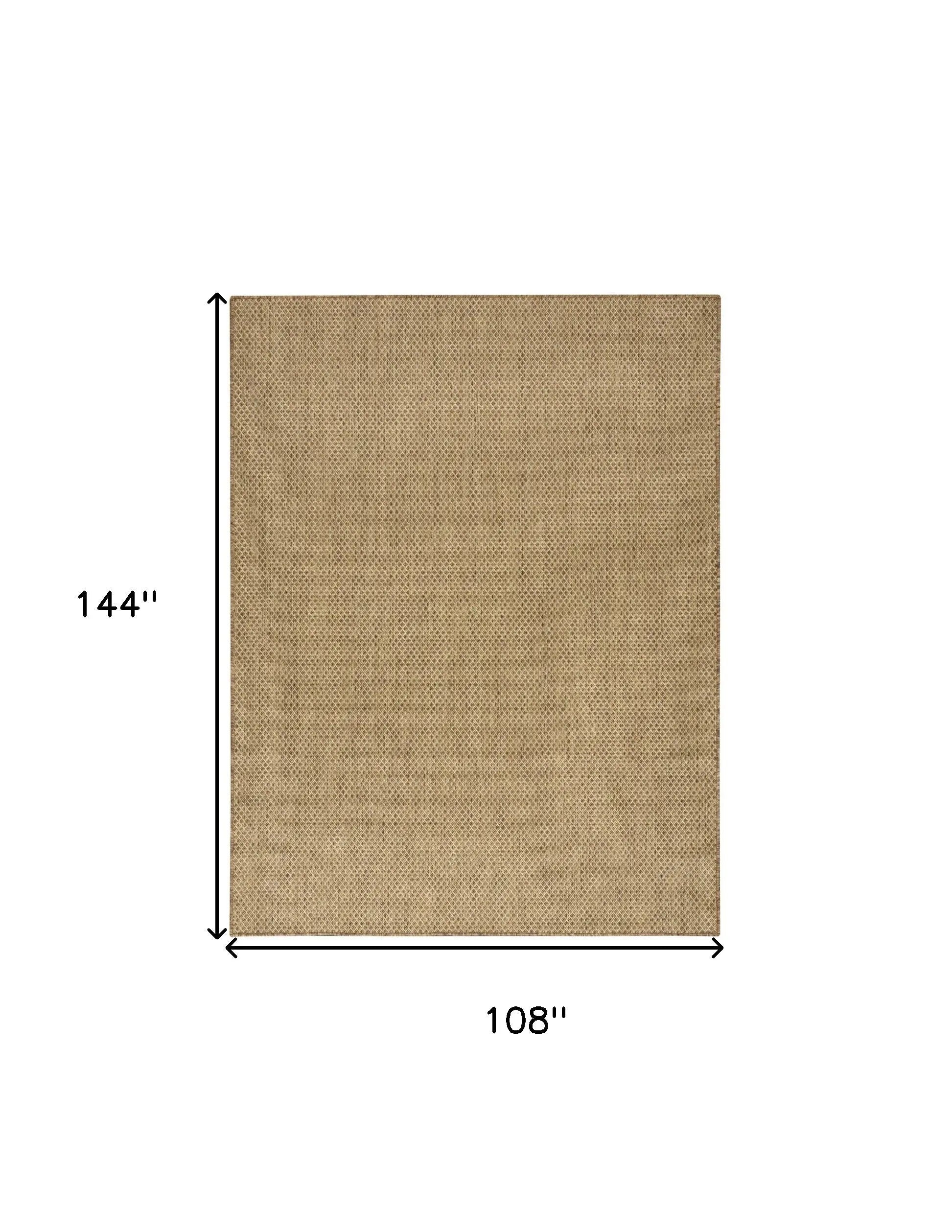 9' X 12' Tan Geometric Indoor Outdoor Area Rug Homeroots Outdoor