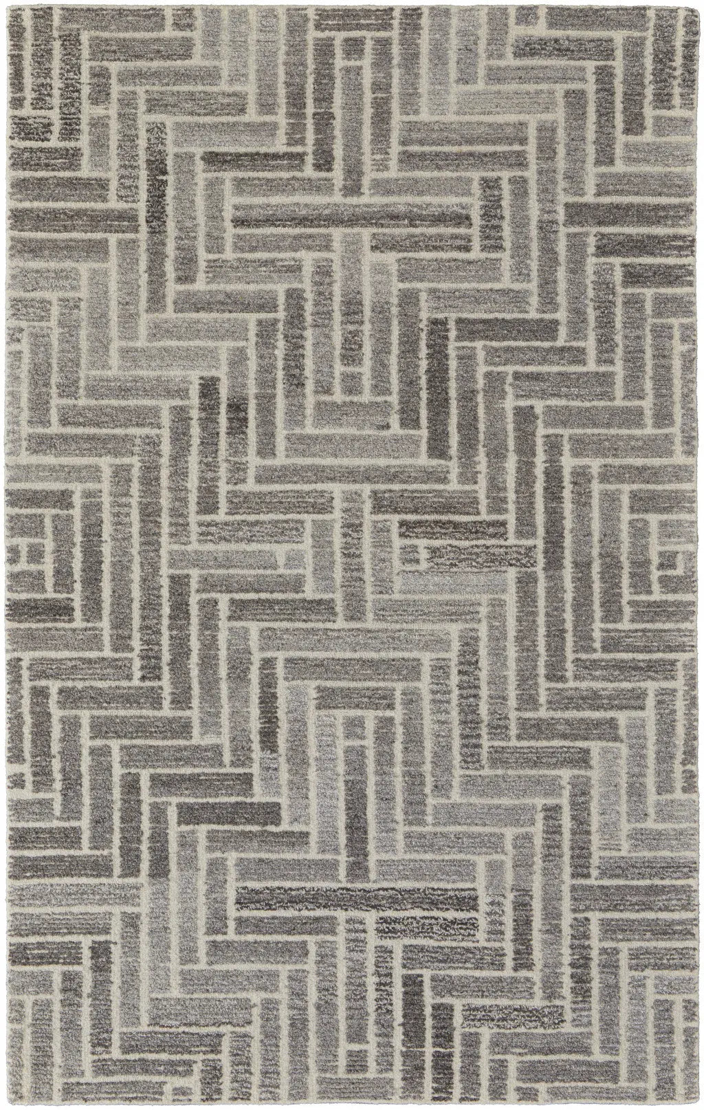 9' X 12' Tan and Gray Wool Geometric Hand Tufted Area Rug Homeroots Home Decor