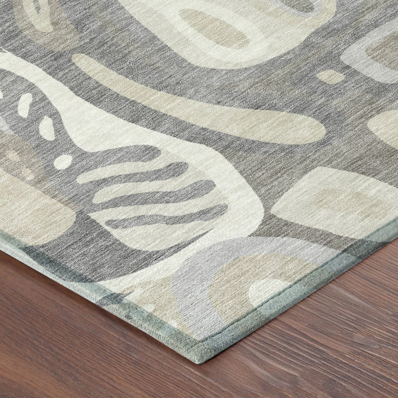 9' X 12' Taupe And Beige Abstract Washable Indoor Outdoor Area Rug Homeroots Outdoor