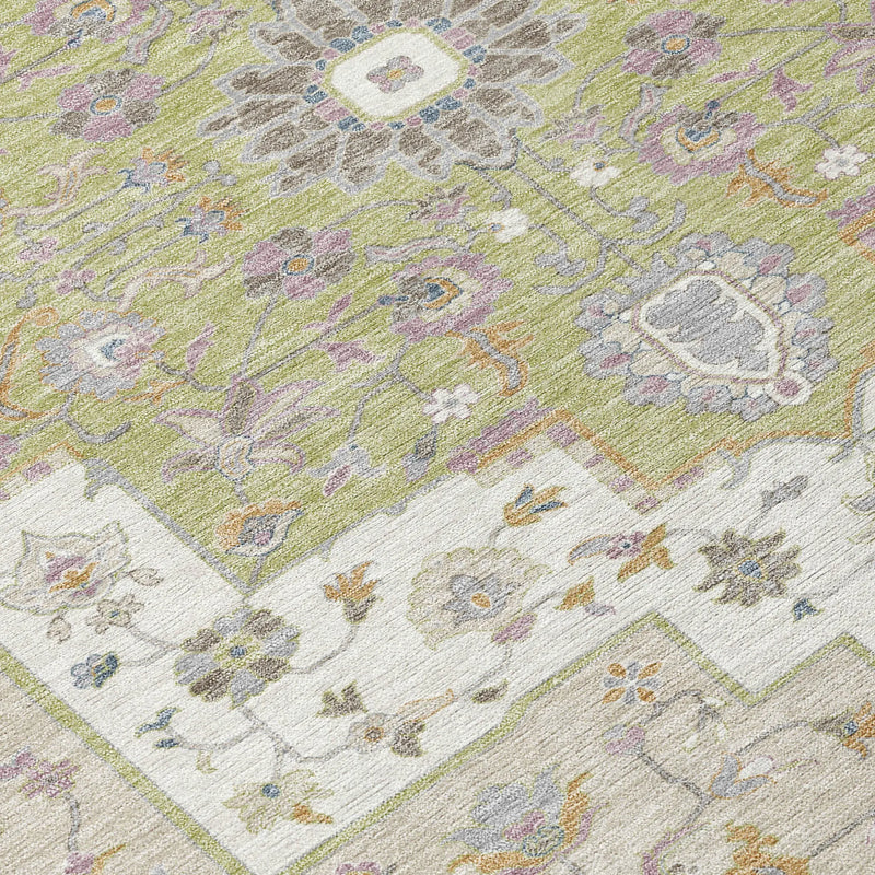 9' X 12' Taupe And Beige Floral Medallion Washable Indoor Outdoor Area Rug Homeroots Outdoor