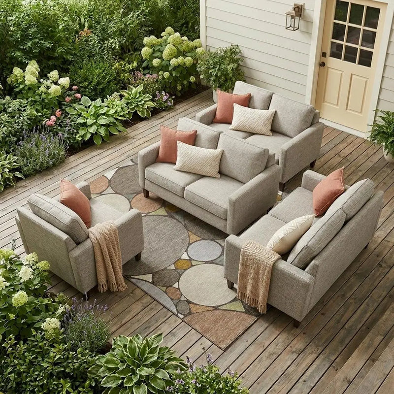 9' X 12' Taupe And Beige Geometric Washable Indoor Outdoor Area Rug Homeroots Outdoor