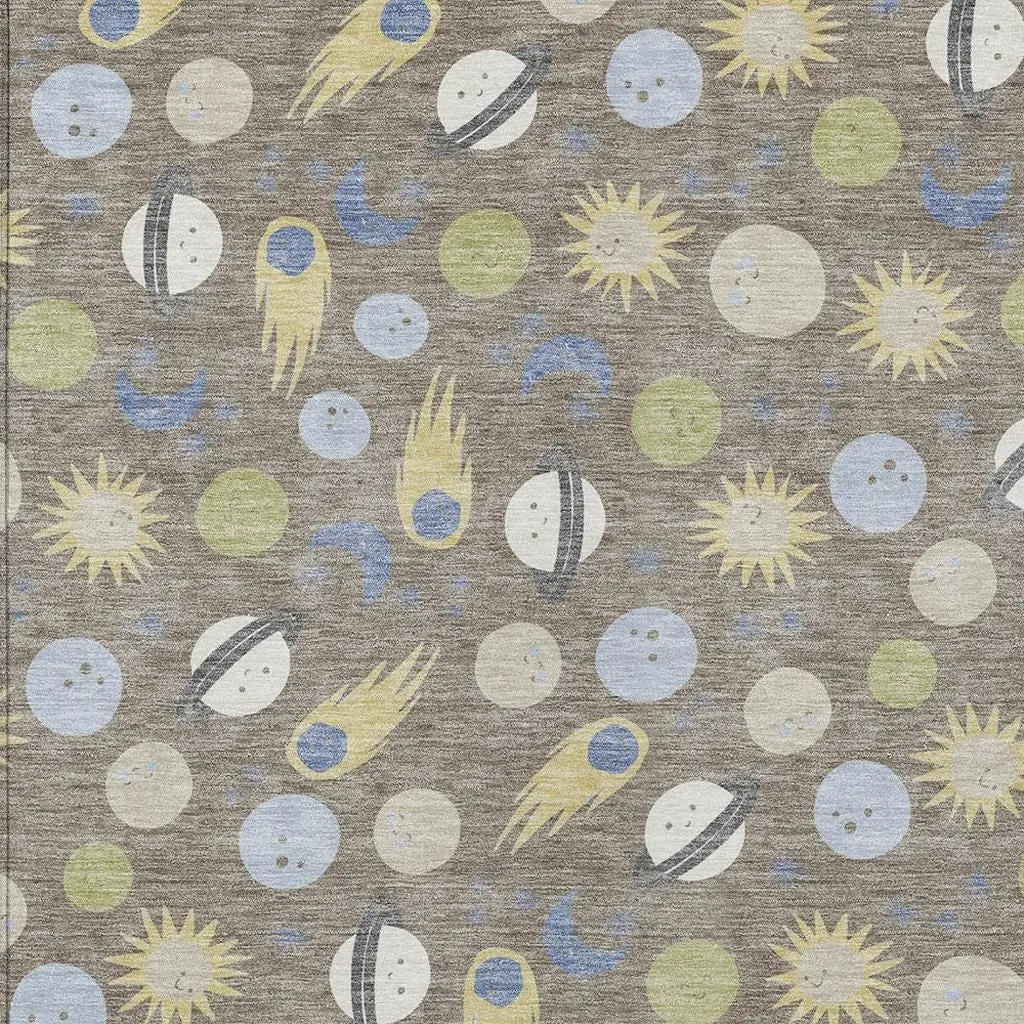 9' X 12' Taupe And Beige Geometric Washable Indoor Outdoor Area Rug Homeroots Outdoor