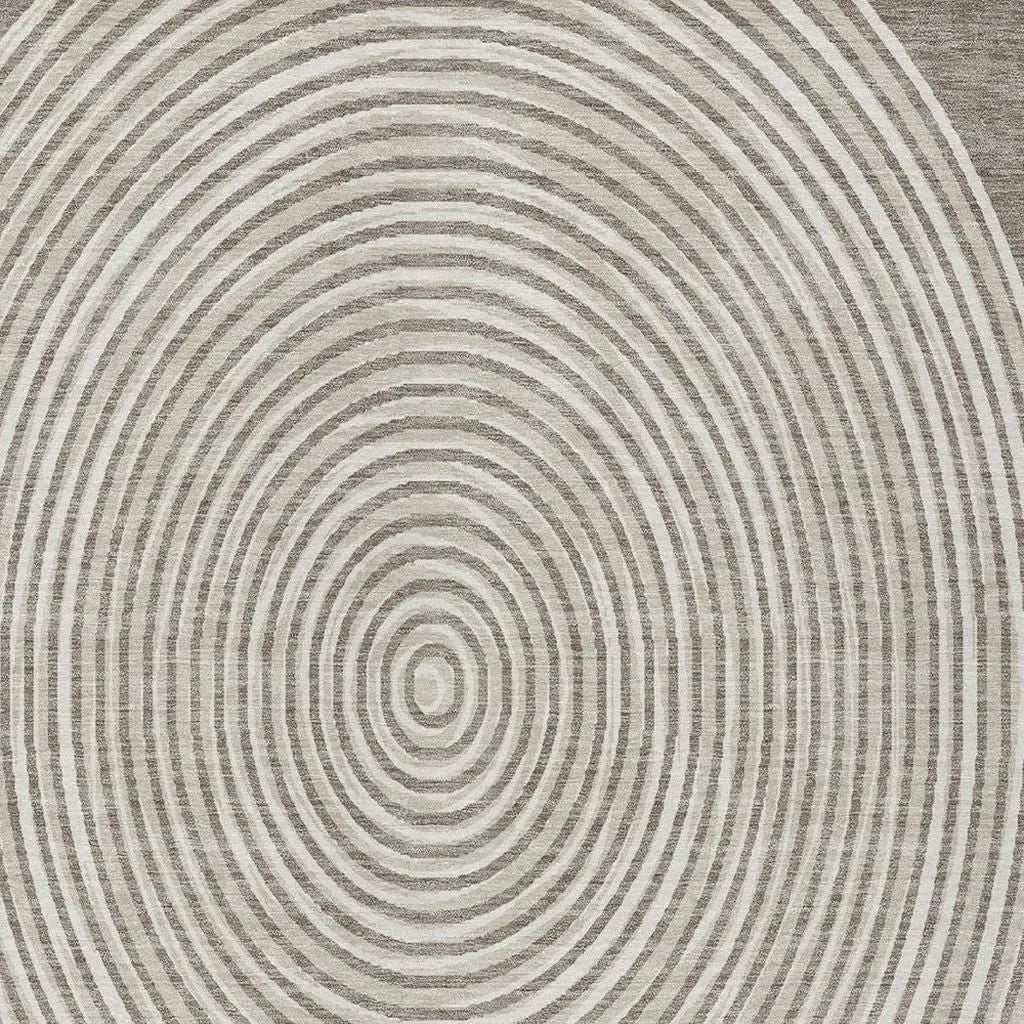 9' X 12' Taupe And Beige Geometric Washable Indoor Outdoor Area Rug Homeroots Outdoor