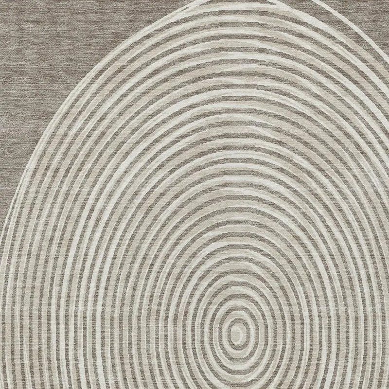 9' X 12' Taupe And Beige Geometric Washable Indoor Outdoor Area Rug Homeroots Outdoor