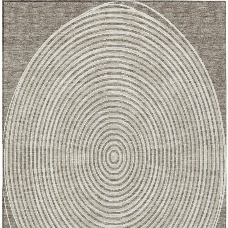 9' X 12' Taupe And Beige Geometric Washable Indoor Outdoor Area Rug Homeroots Outdoor