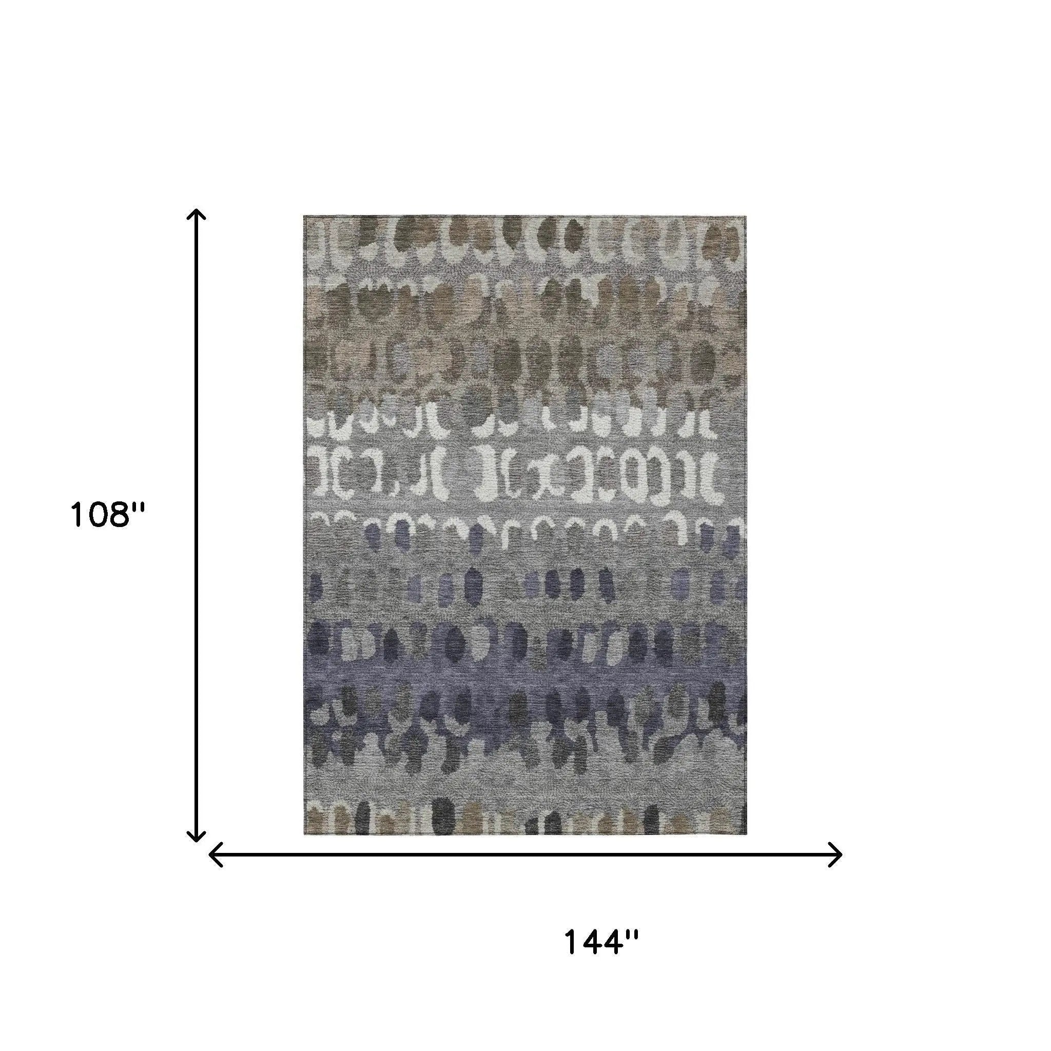 9' X 12' Taupe And Beige Geometric Washable Indoor Outdoor Area Rug Homeroots Outdoor