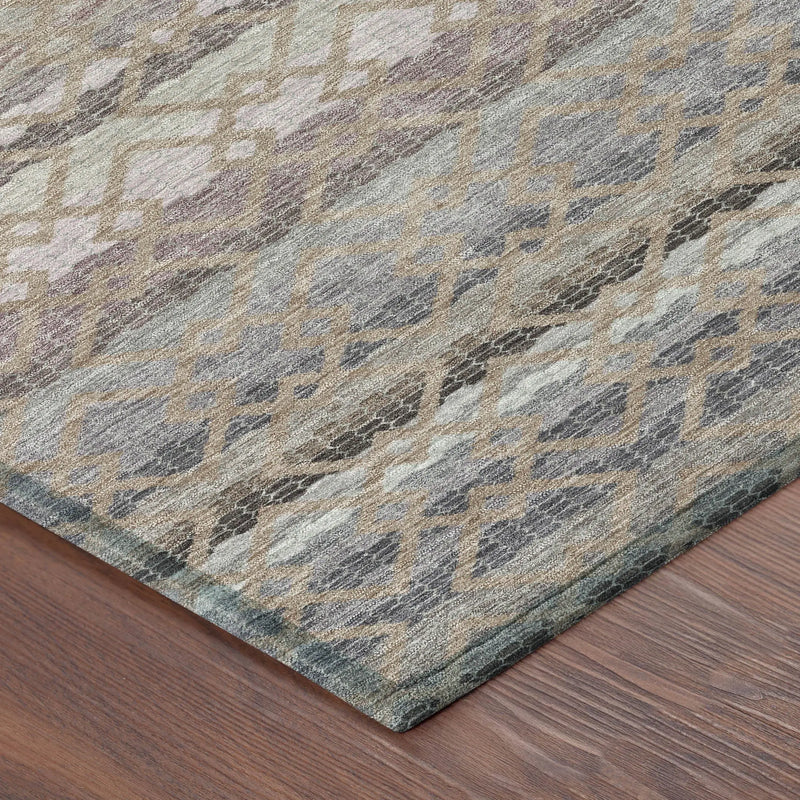 9' X 12' Taupe And Beige Striped Washable Indoor Outdoor Area Rug Homeroots Outdoor
