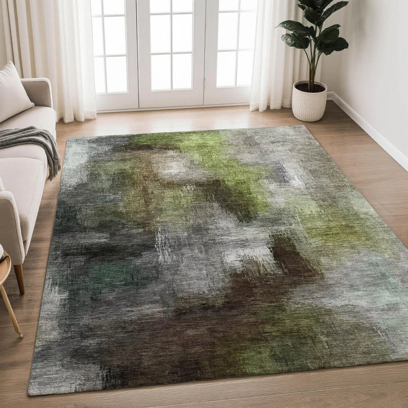 9' X 12' Taupe And Brown Abstract Washable Indoor Outdoor Area Rug Homeroots Outdoor