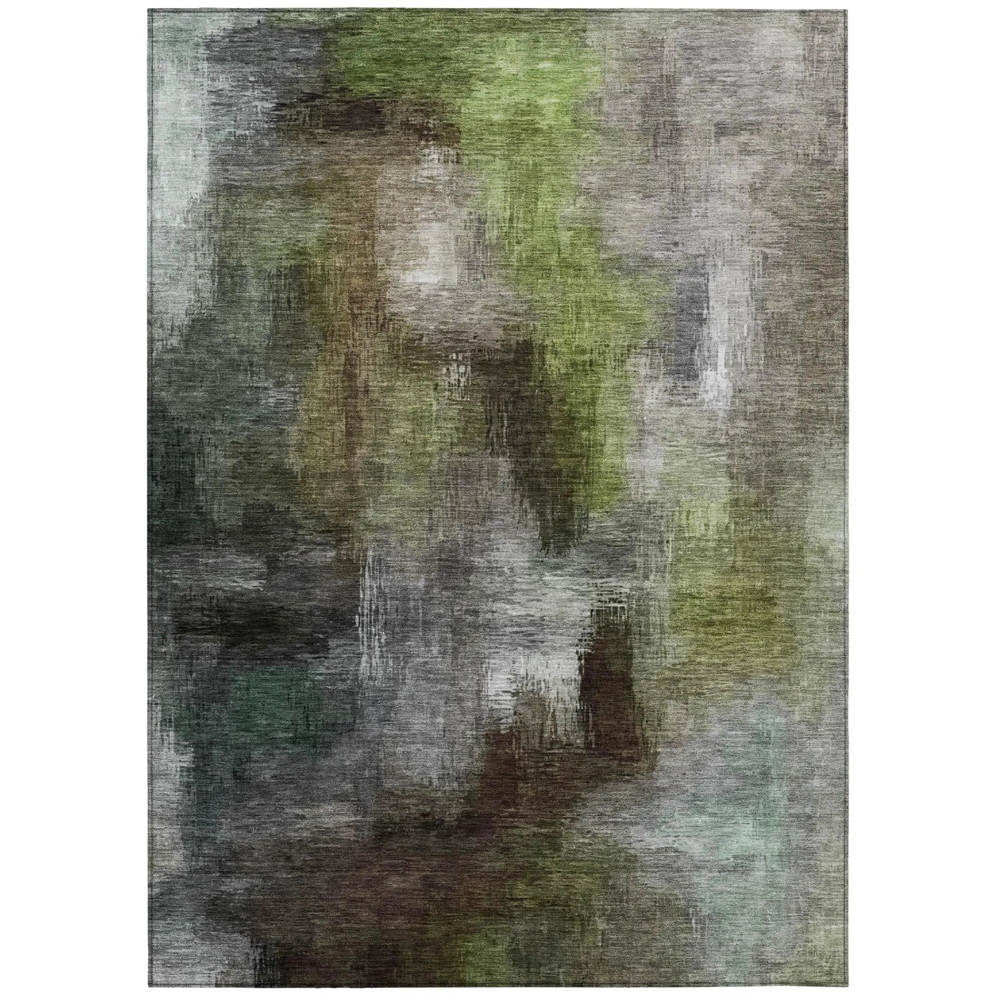9' X 12' Taupe And Brown Abstract Washable Indoor Outdoor Area Rug Homeroots Outdoor