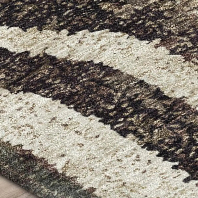 9' X 12' Taupe And Brown Abstract Washable Indoor Outdoor Area Rug Homeroots Outdoor