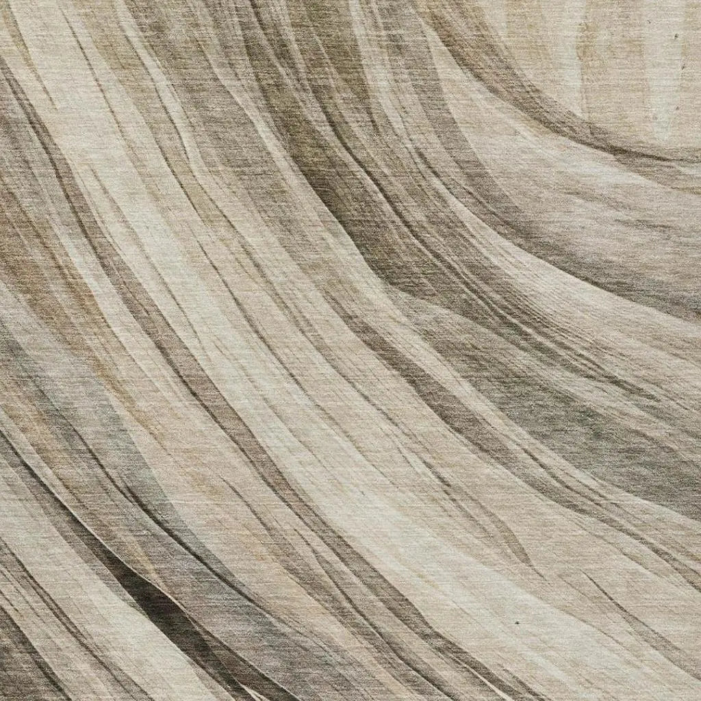 9' X 12' Taupe And Brown Abstract Washable Indoor Outdoor Area Rug Homeroots Outdoor