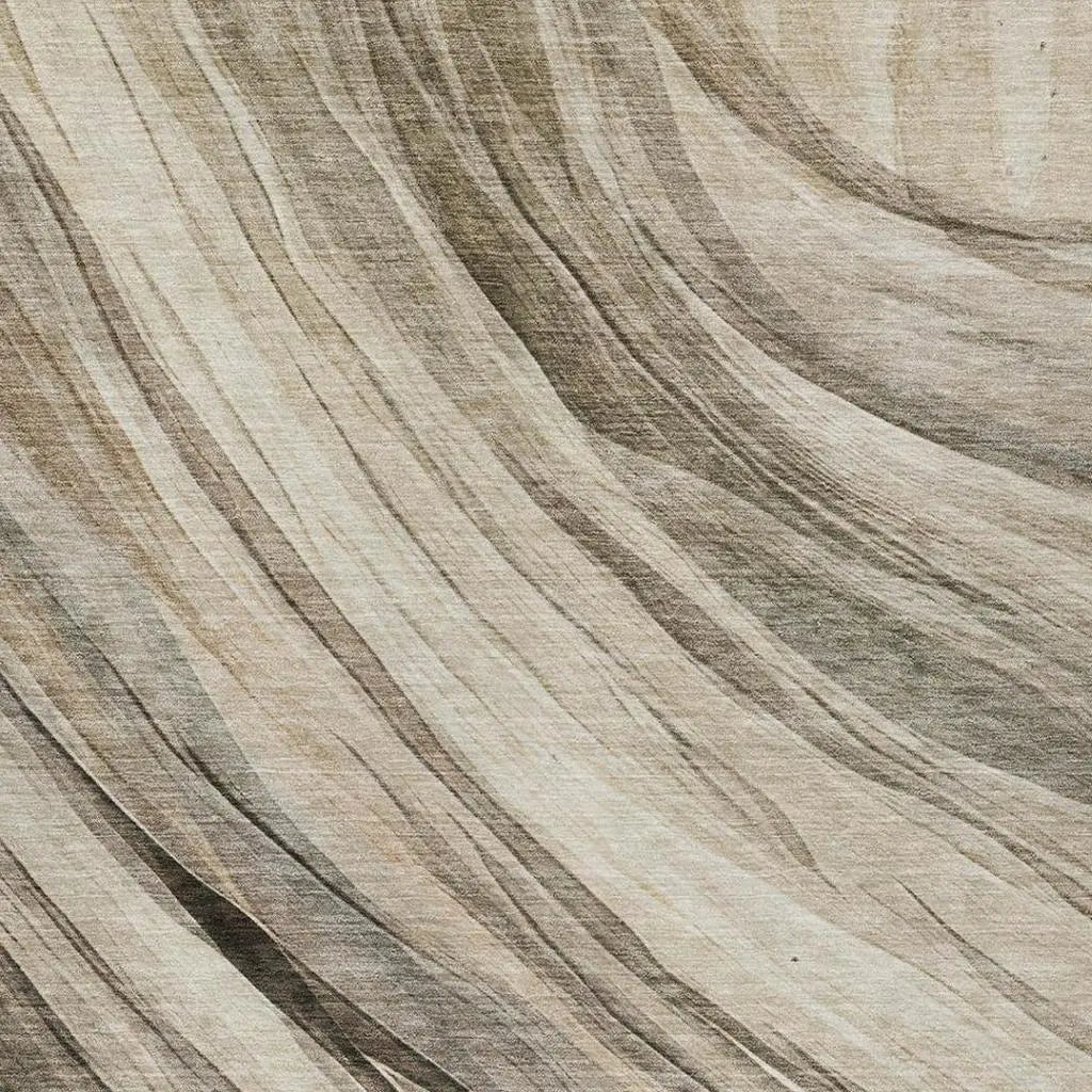 9' X 12' Taupe And Brown Abstract Washable Indoor Outdoor Area Rug Homeroots Outdoor
