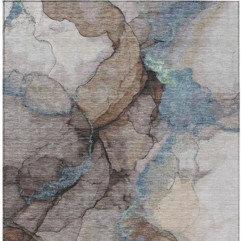 9' X 12' Taupe And Brown Abstract Washable Indoor Outdoor Area Rug Homeroots Outdoor