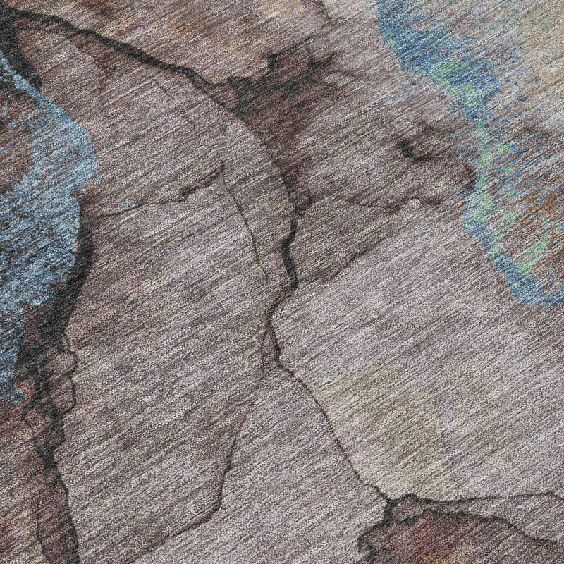 9' X 12' Taupe And Brown Abstract Washable Indoor Outdoor Area Rug Homeroots Outdoor