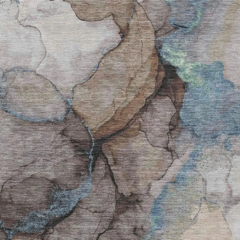 9' X 12' Taupe And Brown Abstract Washable Indoor Outdoor Area Rug Homeroots Outdoor