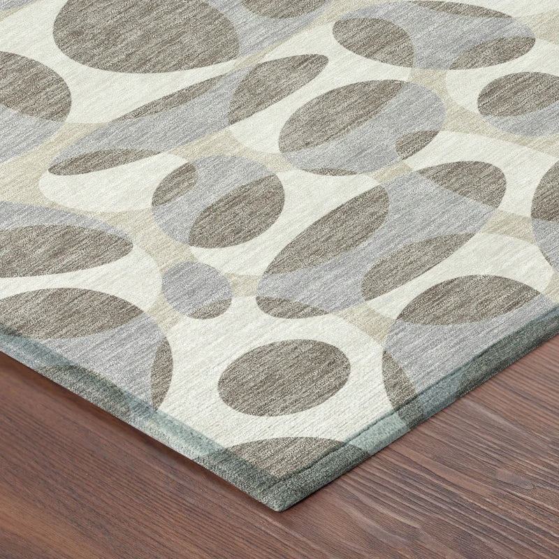 9' X 12' Taupe And Brown Abstract Washable Indoor Outdoor Area Rug Homeroots Outdoor