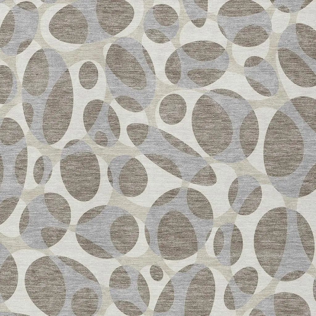 9' X 12' Taupe And Brown Abstract Washable Indoor Outdoor Area Rug Homeroots Outdoor
