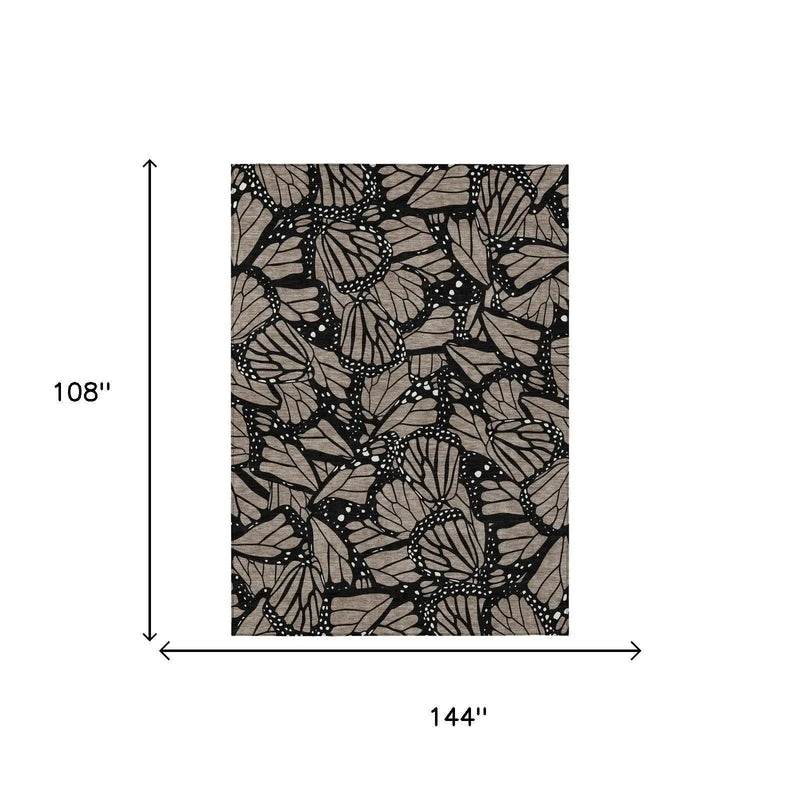 9' X 12' Taupe And Brown Animal Print Washable Indoor Outdoor Area Rug Homeroots Outdoor