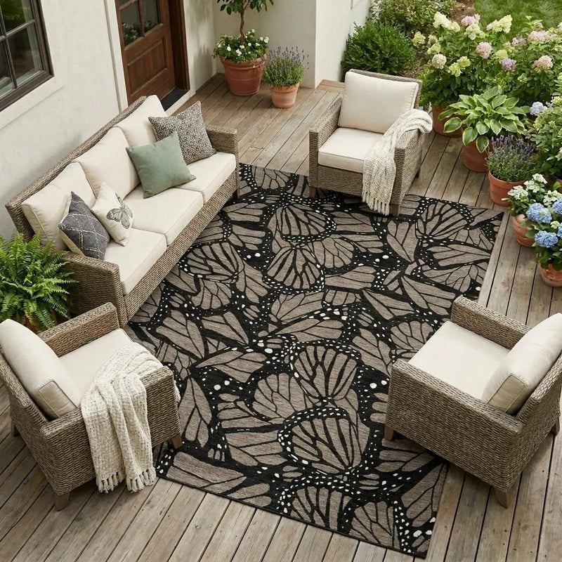 9' X 12' Taupe And Brown Animal Print Washable Indoor Outdoor Area Rug Homeroots Outdoor