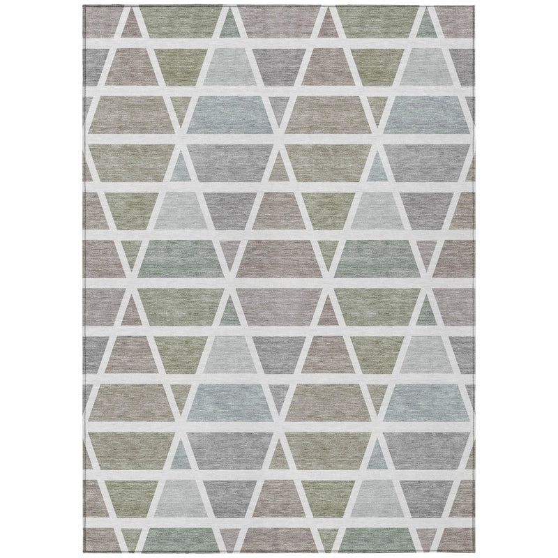 9' X 12' Taupe And Brown Geometric Washable Indoor Outdoor Area Rug Homeroots Outdoor