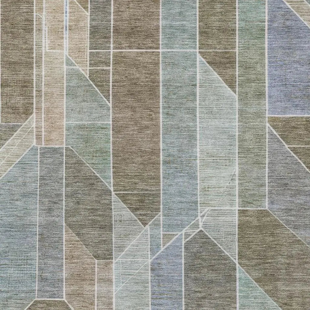 9' X 12' Taupe And Brown Geometric Washable Indoor Outdoor Area Rug Homeroots Outdoor