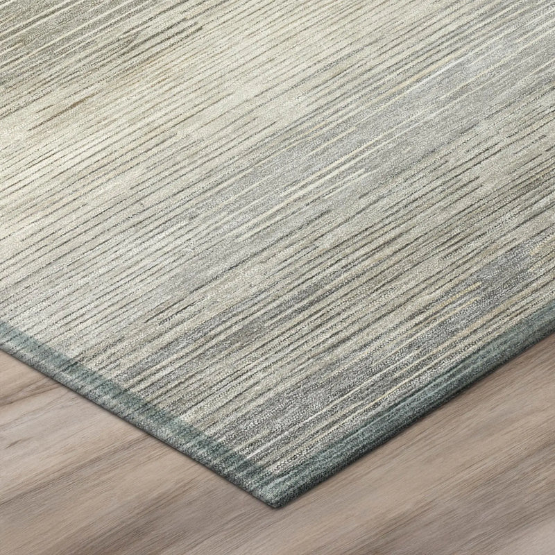9' X 12' Taupe And Brown Striped Washable Indoor Outdoor Area Rug Homeroots Outdoor