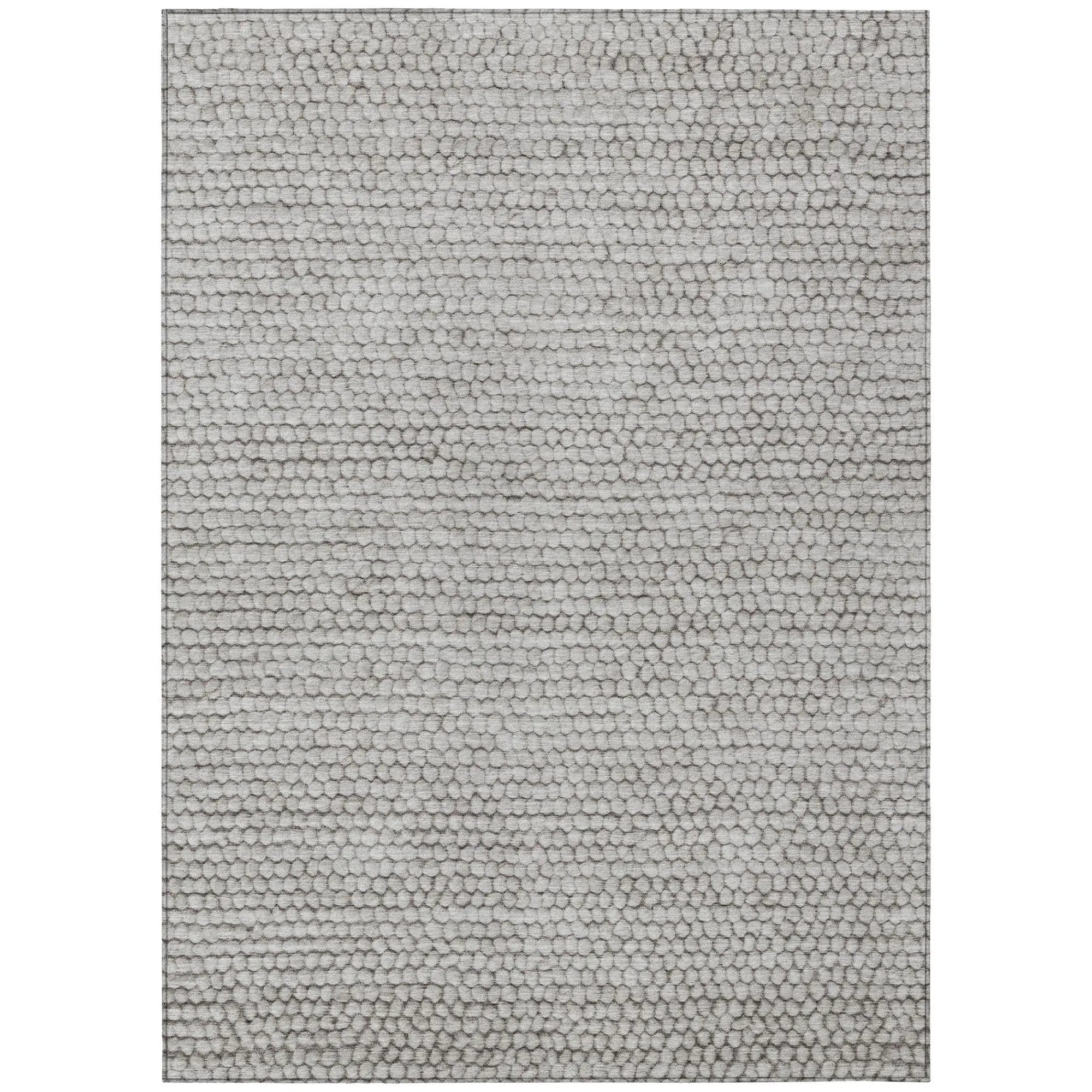 9' X 12' Taupe And Brown Striped Washable Indoor Outdoor Area Rug Homeroots Outdoor