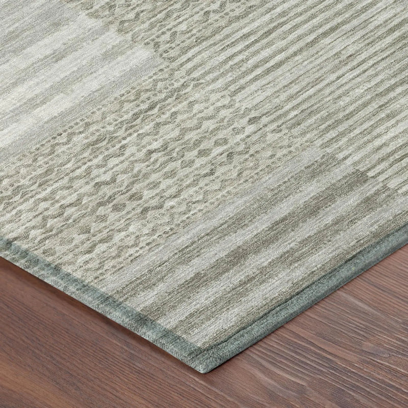 9' X 12' Taupe And Brown Striped Washable Indoor Outdoor Area Rug Homeroots Outdoor