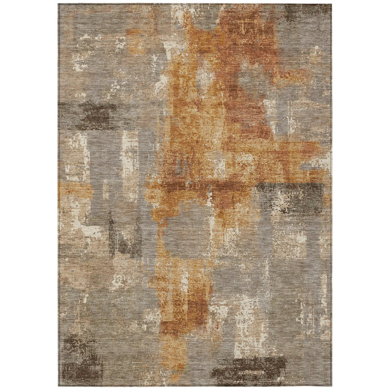 9' X 12' Taupe And Gray Abstract Washable Indoor Outdoor Area Rug Homeroots Outdoor