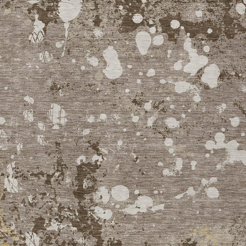 9' X 12' Taupe And Ivory Abstract Washable Indoor Outdoor Area Rug Homeroots Outdoor