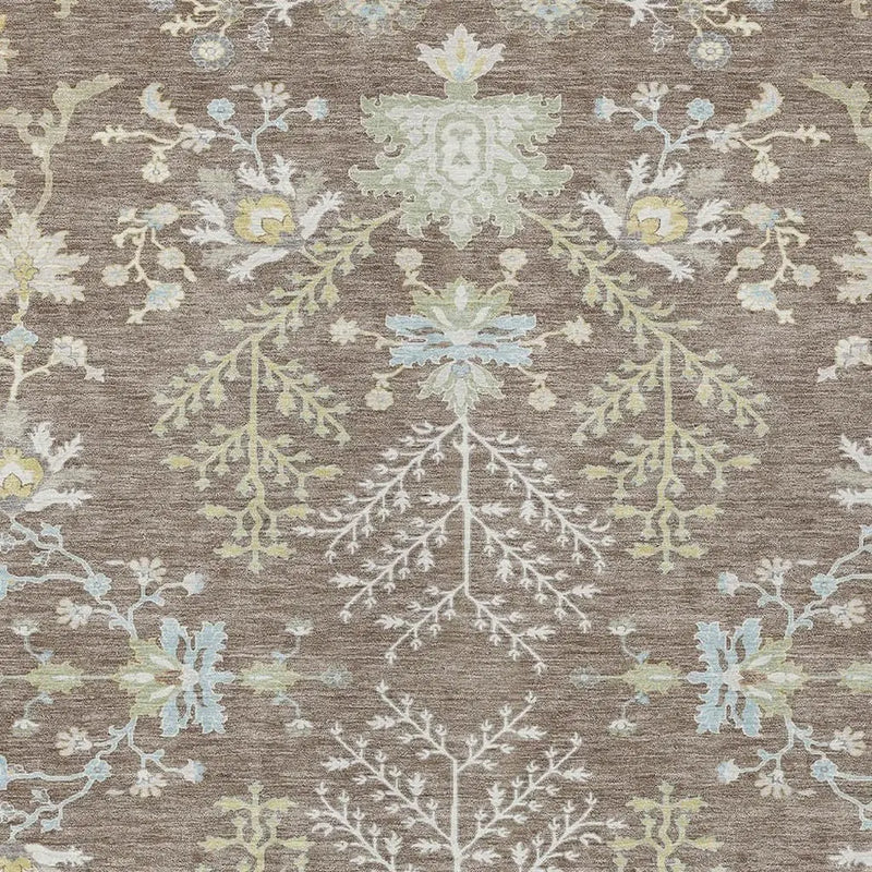 9' X 12' Taupe And Ivory Oriental Washable Indoor Outdoor Area Rug Homeroots Outdoor
