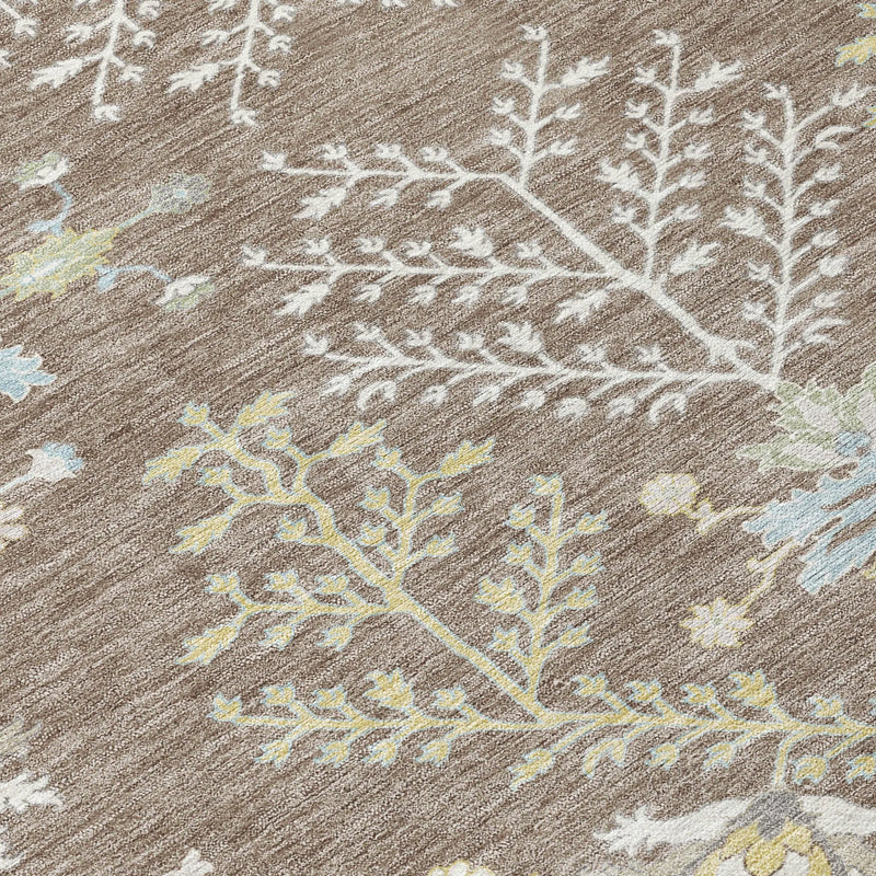 9' X 12' Taupe And Ivory Oriental Washable Indoor Outdoor Area Rug Homeroots Outdoor