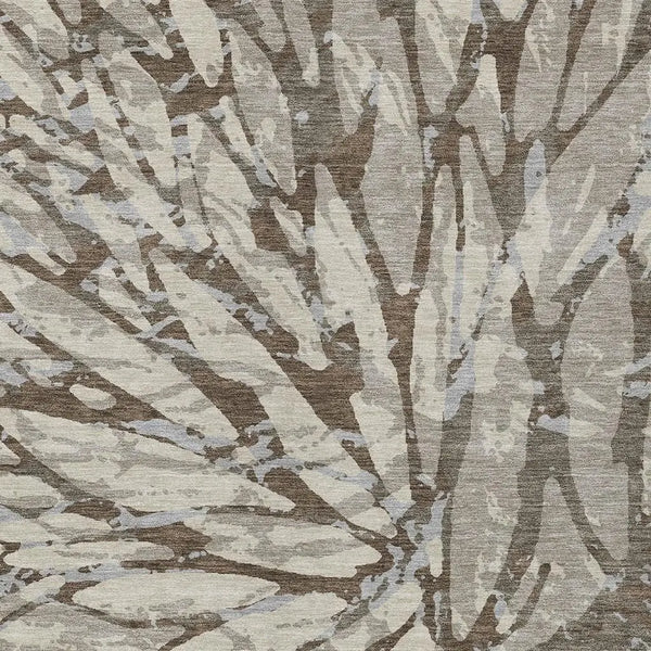9' X 12' Taupe And Teal Blue Abstract Washable Indoor Outdoor Area Rug Homeroots Outdoor