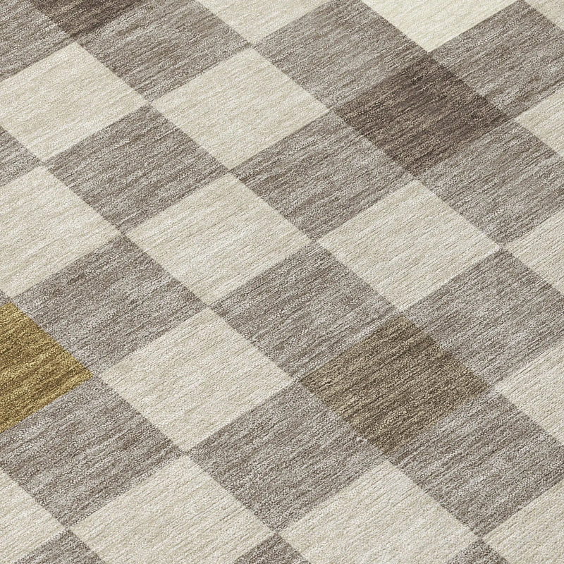 9' X 12' Taupe And Teal Blue Geometric Washable Indoor Outdoor Area Rug Homeroots Outdoor